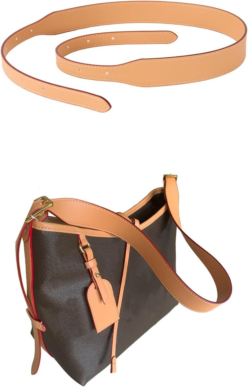 RICLVS Genuine Vachetta Leather Crossbody Strap Genuine Leather Adjustable Replacement Strap for Shoulder Bag Handbag Purse - Image 3